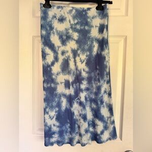 90s vibe Blue and White Cloud Tie Dye Skirt